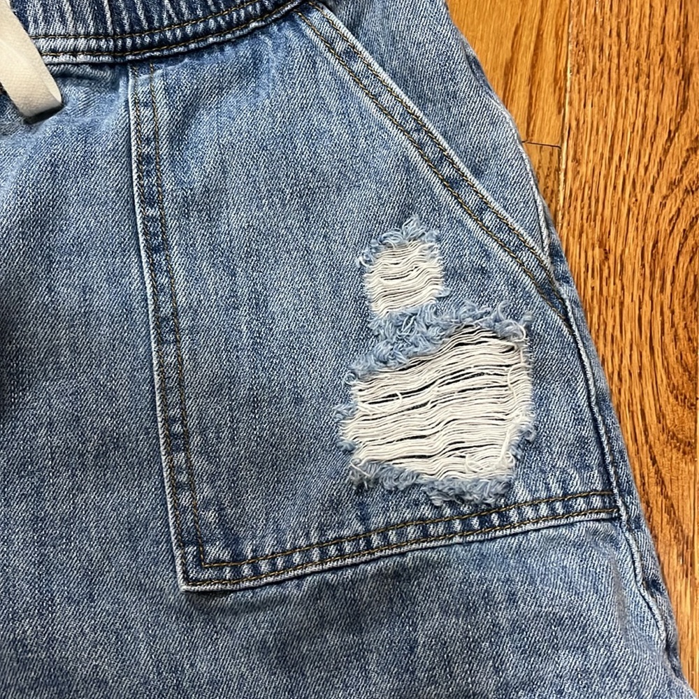 White Birch Distressed Drawstring Denim Shorts Large - Picture 6 of 10